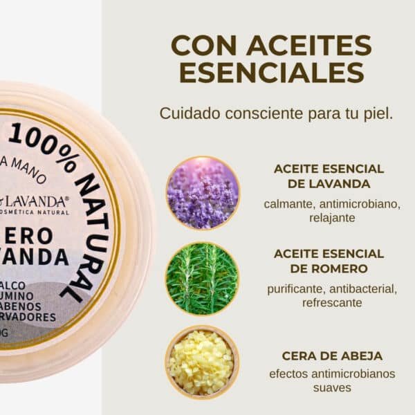 Desodorante natural en tarro Romero y Lavanda - Imagen 3